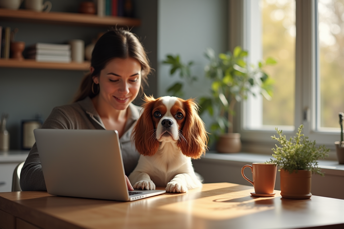 Chien Cavalier King Charles à côté d