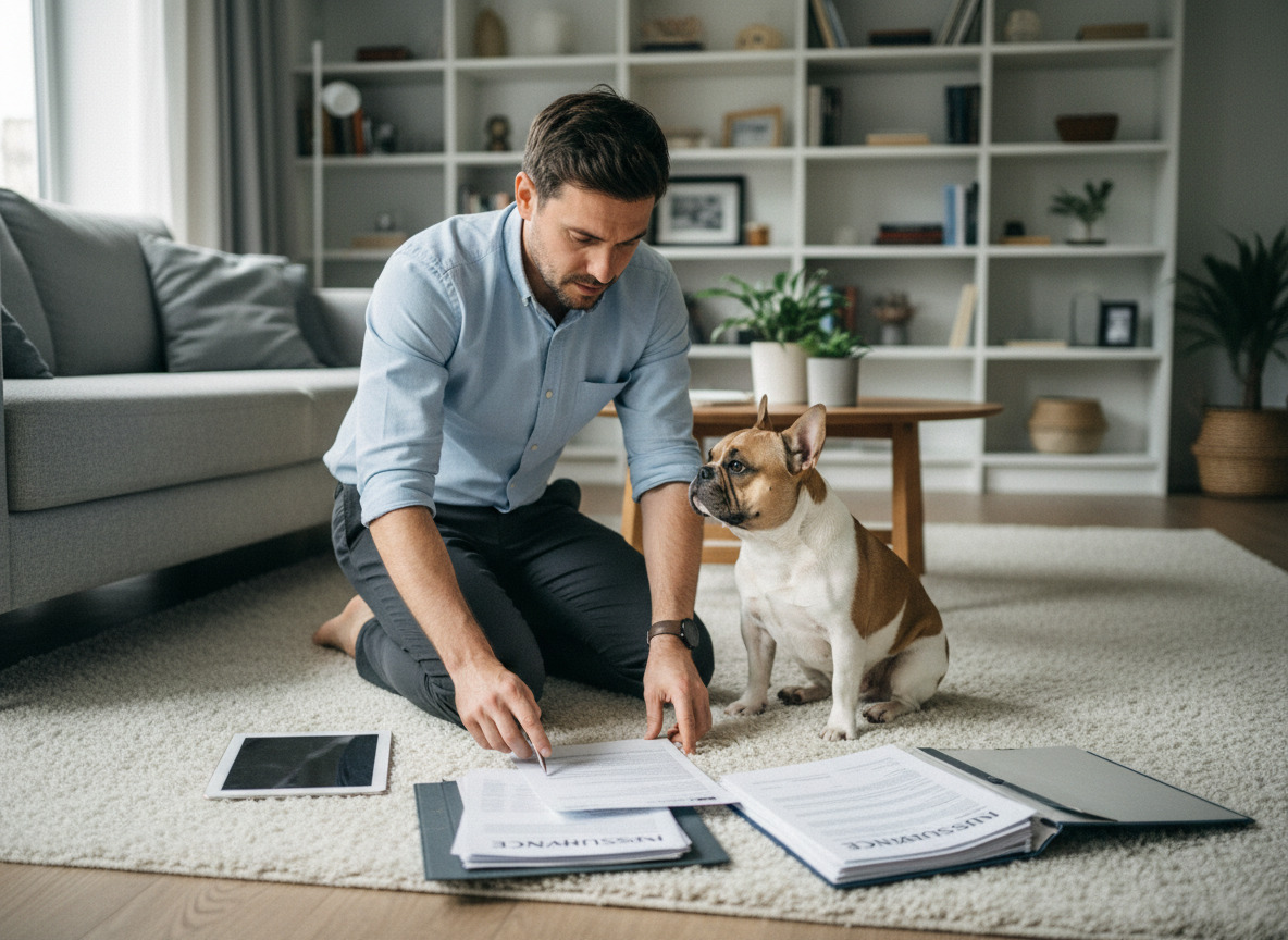 Jeune homme compare documents d